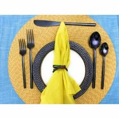 20-Pece Black Stainless Steel Set by Vibhsa -Flatware Sales Store black flatware sets flatwareblack20 1f 1000