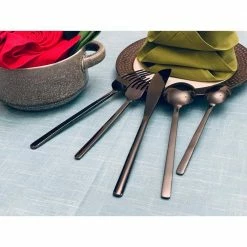 20-Pece Black Stainless Steel Set by Vibhsa -Flatware Sales Store black flatware sets flatwareblack20 4f 1000