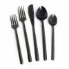 Black Glossy Stainless Steel Flatware Set of 5-Pieces by Vibhsa
