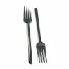 Black Glossy Stainless Steel Dinner Forks Set of 6-Pieces by Vibhsa