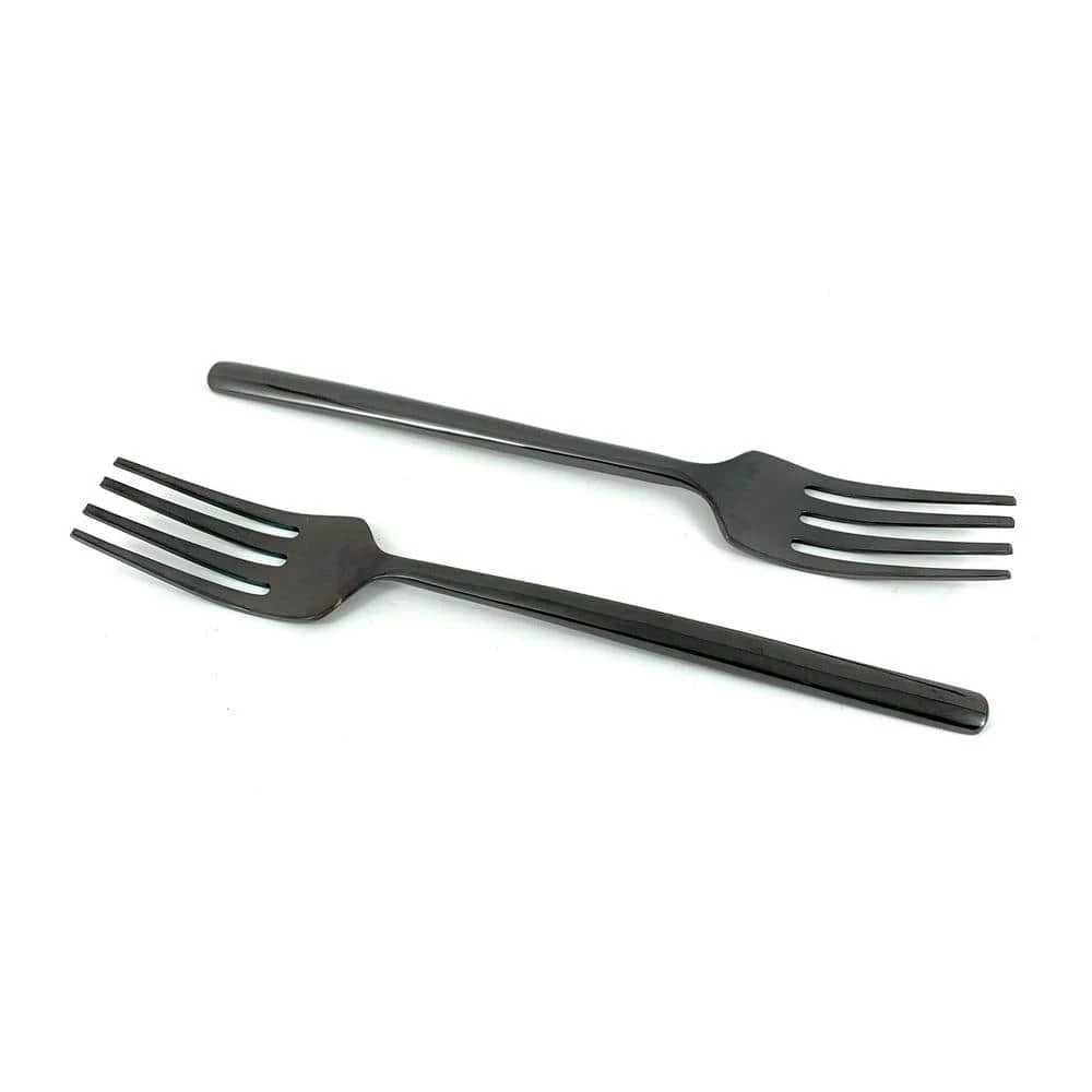 Black Glossy Stainless Steel Salad Appetizer Forks Set of 6 Pieces by Vibhsa 1 Black Glossy Stainless Steel Salad Appetizer Forks Set of 6 Pieces by Vibhsa