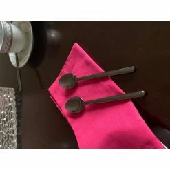 Dessert Spoons 6-Pieces Black Glossy Stainless Steel by Vibhsa -Flatware Sales Store black flatware sets teaspoonblack 44 1000