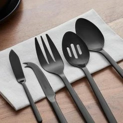 Brenner 5-Piece Matte Black Finished Serveware Set by Home Decorators Collection -Flatware Sales Store black home decorators collection serving sets ks6612 5p mab a0 1000