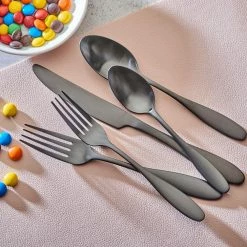 Ellie 20 Piece Matte Black 18/0 Stainless Steel Flatware Set, Service for 4 by ORNATIVE 7 Ellie 20 Piece Matte Black 18/0 Stainless Steel Flatware Set, Service for 4 by ORNATIVE -Flatware Sales Store black ornative flatware sets 09320mbr1 31 1000