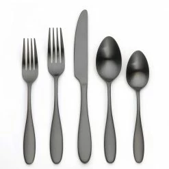 Ellie 20 Piece Matte Black 18/0 Stainless Steel Flatware Set, Service for 4 by ORNATIVE