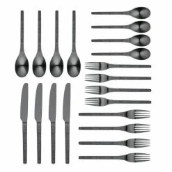 Eve 20 Piece Matte Black 18/0 Stainless Steel Flatware Set, Service for 4 by ORNATIVE 8 Eve 20 Piece Matte Black 18/0 Stainless Steel Flatware Set, Service for 4 by ORNATIVE -Flatware Sales Store black ornative flatware sets 10020mbr1 1f 1000