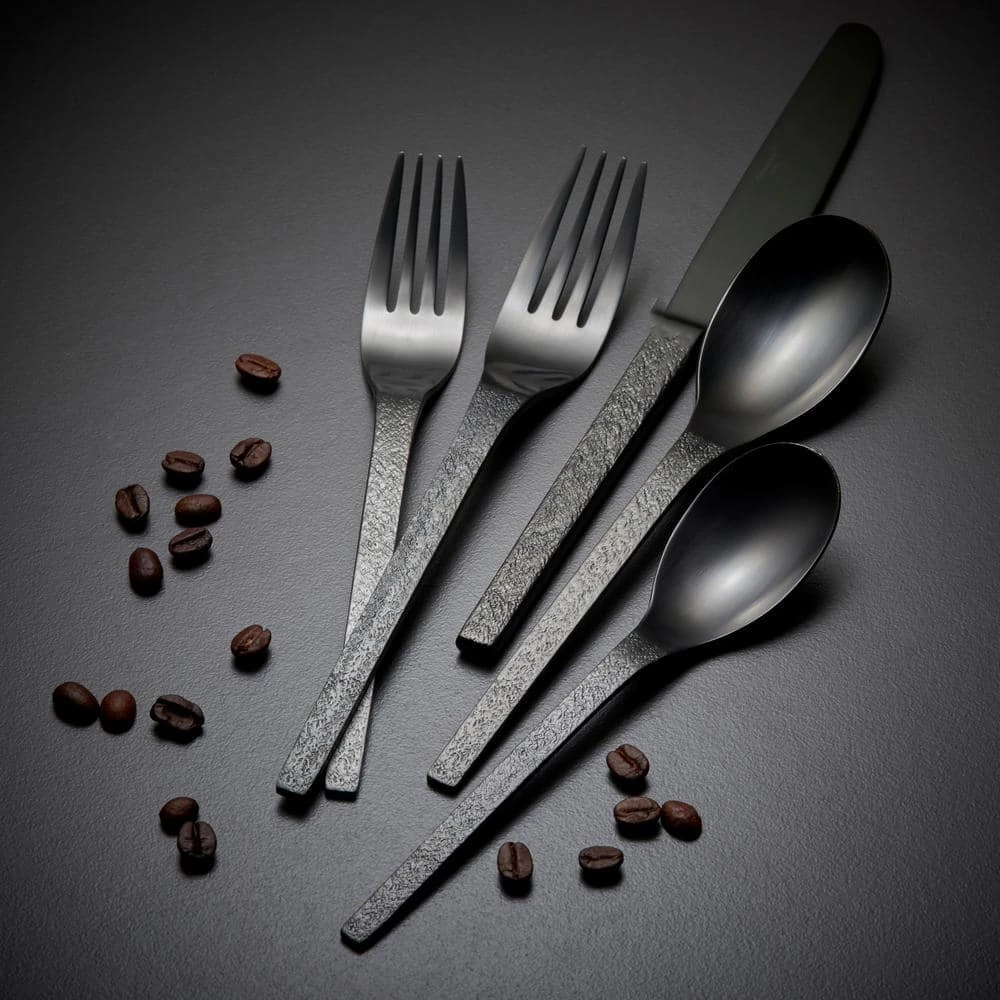 Eve 20 Piece Matte Black 18/0 Stainless Steel Flatware Set, Service for 4 by ORNATIVE 5 Eve 20 Piece Matte Black 18/0 Stainless Steel Flatware Set, Service for 4 by ORNATIVE - Image 5