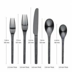 Eve 20 Piece Matte Black 18/0 Stainless Steel Flatware Set, Service for 4 by ORNATIVE 7 Eve 20 Piece Matte Black 18/0 Stainless Steel Flatware Set, Service for 4 by ORNATIVE -Flatware Sales Store black ornative flatware sets 10020mbr1 4f 1000