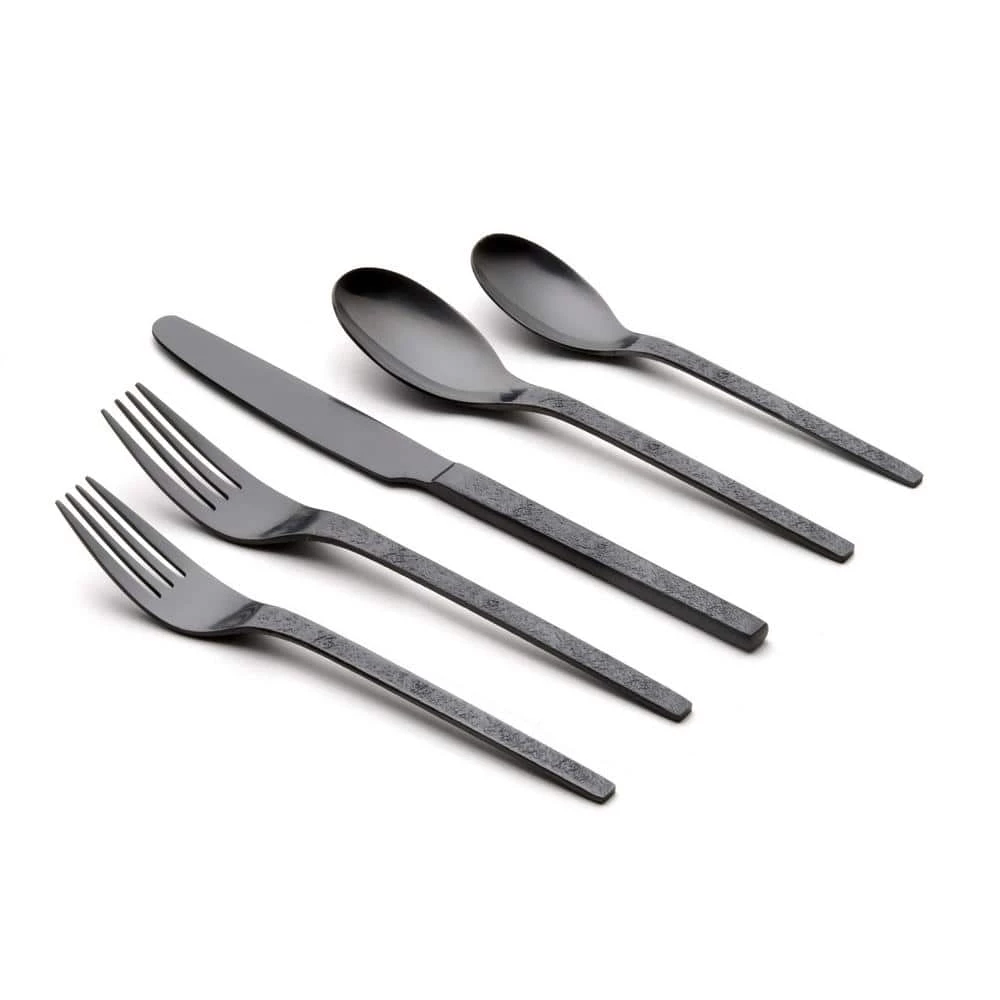 Eve 20 Piece Matte Black 18/0 Stainless Steel Flatware Set, Service for 4 by ORNATIVE 2 Eve 20 Piece Matte Black 18/0 Stainless Steel Flatware Set, Service for 4 by ORNATIVE - Image 2