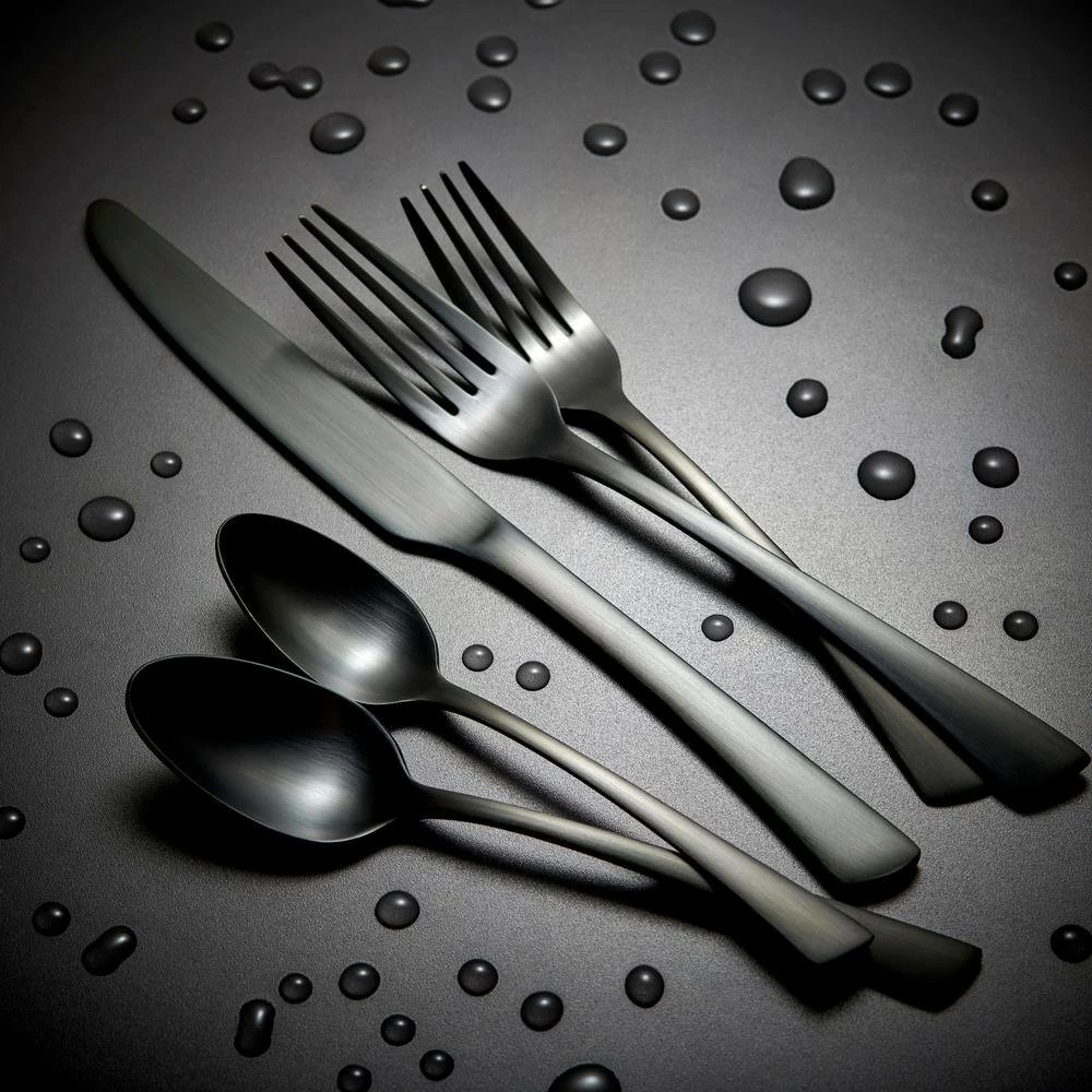 Clara 20 Piece Matte Black 18/0 Stainless Steel Flatware Set, Service for 4 by ORNATIVE 5 Clara 20 Piece Matte Black 18/0 Stainless Steel Flatware Set, Service for 4 by ORNATIVE - Image 5