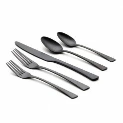 Clara 20 Piece Matte Black 18/0 Stainless Steel Flatware Set, Service for 4 by ORNATIVE 7 Clara 20 Piece Matte Black 18/0 Stainless Steel Flatware Set, Service for 4 by ORNATIVE -Flatware Sales Store black ornative flatware sets 10820mbr1 4f 1000