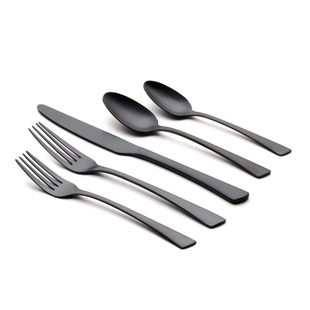 Clara 20 Piece Matte Black 18/0 Stainless Steel Flatware Set, Service for 4 by ORNATIVE 3 Clara 20 Piece Matte Black 18/0 Stainless Steel Flatware Set, Service for 4 by ORNATIVE - Image 3