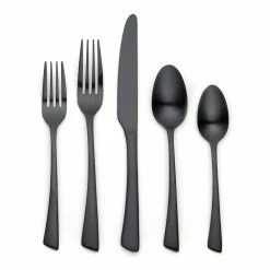 Clara 20 Piece Matte Black 18/0 Stainless Steel Flatware Set, Service for 4 by ORNATIVE