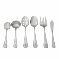 Beaded 46-Piece Silver Stainless Steel Flatware Set (Service for 8) by RiverRidge Home -Flatware Sales Store blank riverridge home flatware sets 10 171 1f 1000