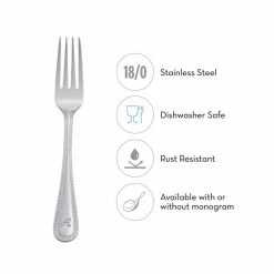 Beaded 46-Piece Silver Stainless Steel Flatware Set (Service for 8) by RiverRidge Home -Flatware Sales Store blank riverridge home flatware sets 10 171 76 1000