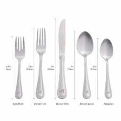 Beaded 46-Piece Silver Stainless Steel Flatware Set (Service for 8) by RiverRidge Home -Flatware Sales Store blank riverridge home flatware sets 10 171 fa 1000