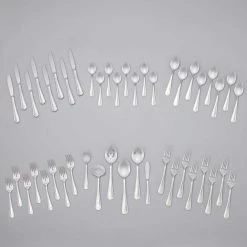 Marina 46-Piece Silver Stainless Steel Flatware Set (Service for 8) by RiverRidge Home -Flatware Sales Store blank riverridge home flatware sets 10 225 4f 1000