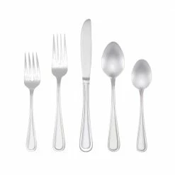 Marina 46-Piece Silver Stainless Steel Flatware Set (Service for 8) by RiverRidge Home