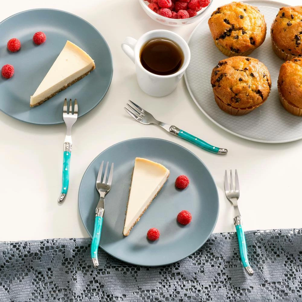 Laguiole Faux Turquoise Cake Forks (Set of 4) by French Home 2 Laguiole Faux Turquoise Cake Forks (Set of 4) by French Home - Image 2