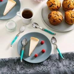 Laguiole Faux Turquoise Coffee Spoons (Set of 4) by French Home 7 Laguiole Faux Turquoise Coffee Spoons (Set of 4) by French Home -Flatware Sales Store blue faux turquoise french home serving sets lg096 31 1000