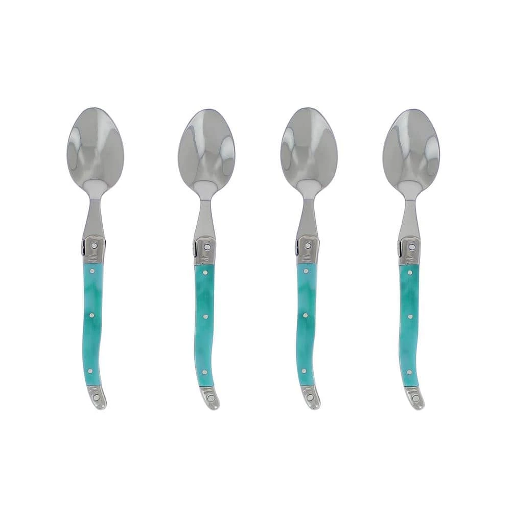 Laguiole Faux Turquoise Coffee Spoons (Set of 4) by French Home 1 Laguiole Faux Turquoise Coffee Spoons (Set of 4) by French Home