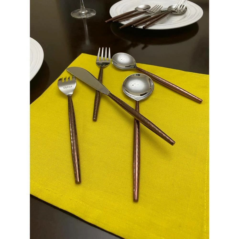 Hammered Stainless Steel Flatware 5-Piece Set-Brown (18/0) by Vibhsa 5 Hammered Stainless Steel Flatware 5-Piece Set-Brown (18/0) by Vibhsa - Image 5