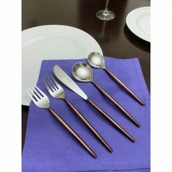 Hammered Stainless Steel Flatware 5-Piece Set-Brown (18/0) by Vibhsa 7 Hammered Stainless Steel Flatware 5-Piece Set-Brown (18/0) by Vibhsa -Flatware Sales Store brown flatware sets flatwarebrown5 4f 1000