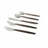 Hammered Stainless Steel Flatware 5-Piece Set-Brown (18/0) by Vibhsa