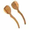13.5 in. 2-Pieces Curved Olive Wood Serving Set by Global Crafts