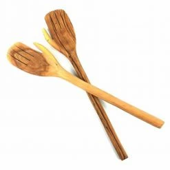 2-Pieces Olive Wood Serving Set Extra-Large Helping Hands by Global Crafts