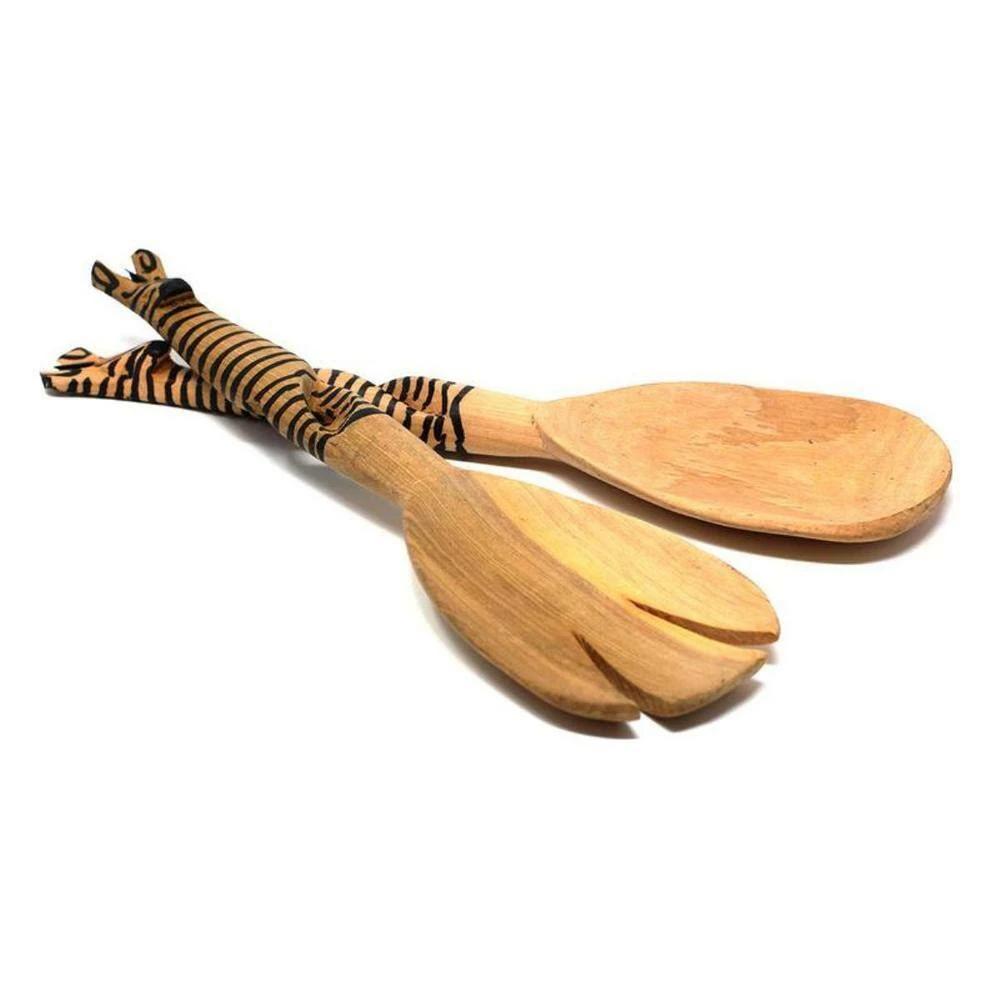 Twisted Handles African Zebra Serving Set by Global Crafts 2 Twisted Handles African Zebra Serving Set by Global Crafts - Image 2