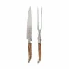 Laguiole Olivewood Carving Knife and Fork Set by French Home