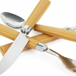 Buckstrap 16-Piece Camel Flatware Set with Caddy by GIBSON EVERYDAY 11 Buckstrap 16-Piece Camel Flatware Set with Caddy by GIBSON EVERYDAY -Flatware Sales Store camel gibson everyday flatware sets 985115542m 1f 1000