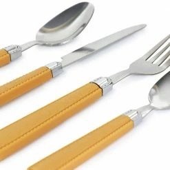Buckstrap 16-Piece Camel Flatware Set with Caddy by GIBSON EVERYDAY 10 Buckstrap 16-Piece Camel Flatware Set with Caddy by GIBSON EVERYDAY -Flatware Sales Store camel gibson everyday flatware sets 985115542m 4f 1000