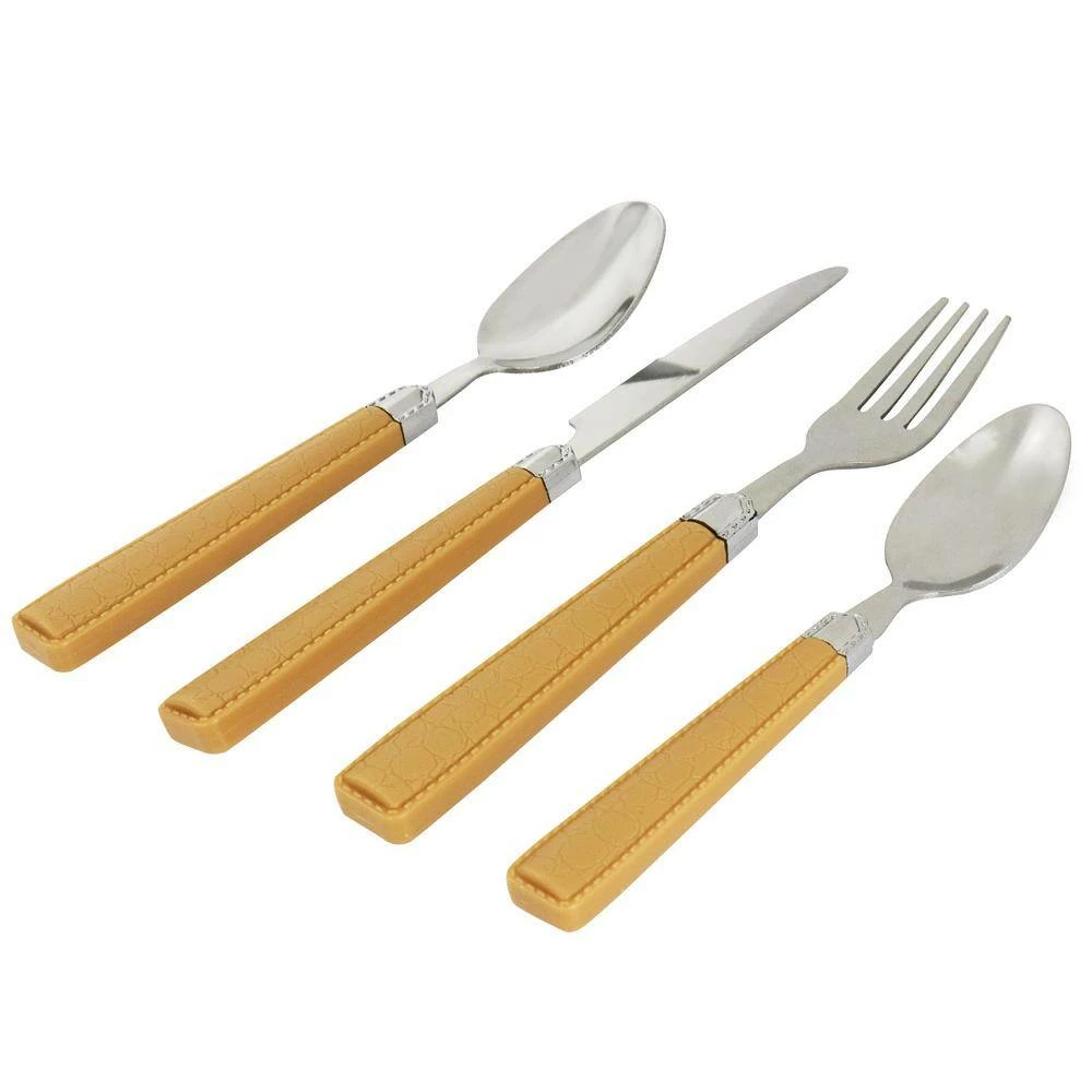 Buckstrap 16-Piece Camel Flatware Set with Caddy by GIBSON EVERYDAY 3 Buckstrap 16-Piece Camel Flatware Set with Caddy by GIBSON EVERYDAY - Image 3