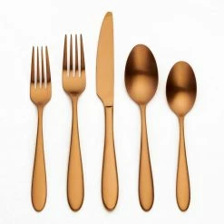 Sophia 20-Piece Copper 18/0 Stainless Steel Flatware Set (Service for 4) by ORNATIVE
