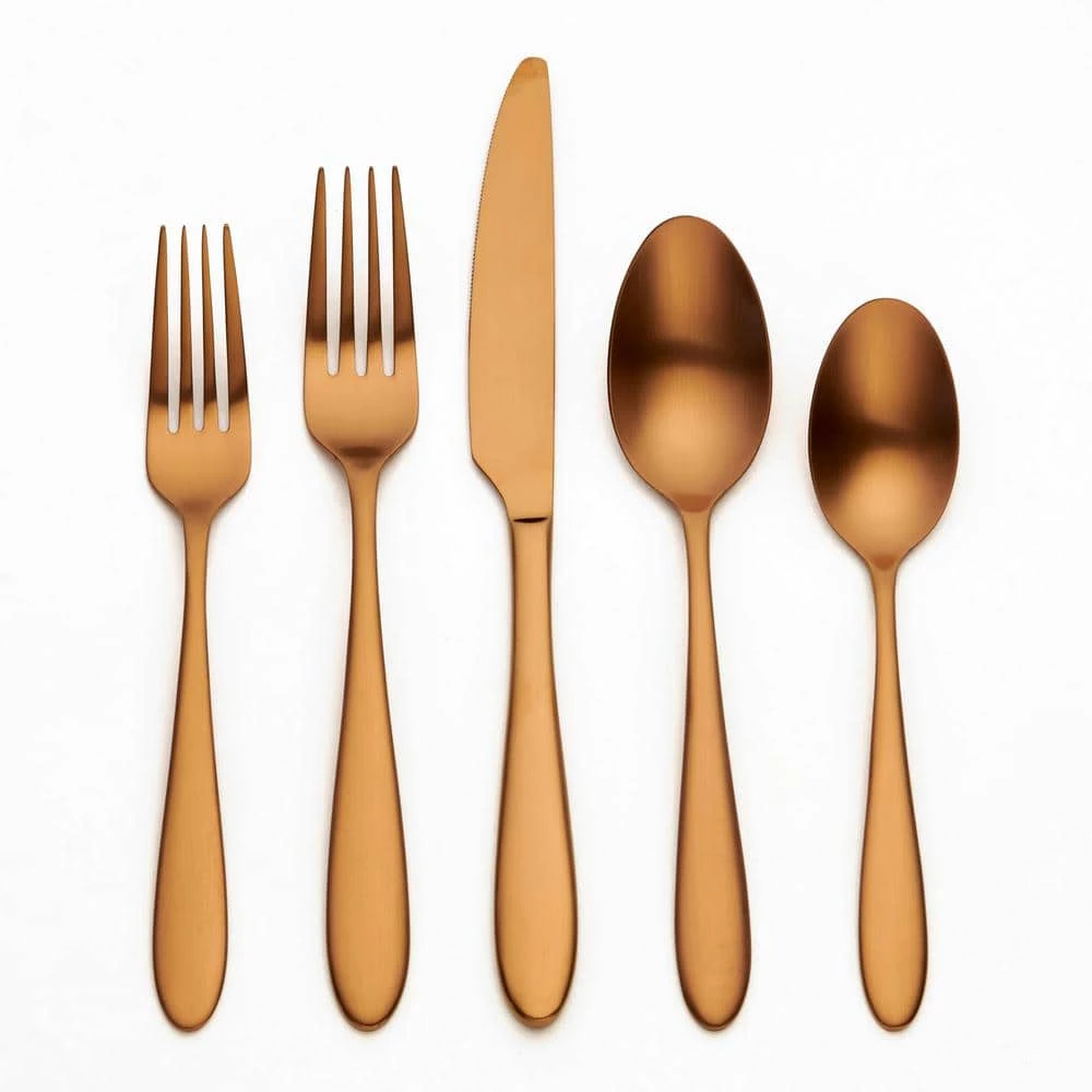 Sophia 20-Piece Copper 18/0 Stainless Steel Flatware Set (Service for 4) by ORNATIVE 1 Sophia 20-Piece Copper 18/0 Stainless Steel Flatware Set (Service for 4) by ORNATIVE
