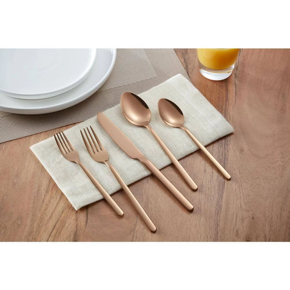 Brenner 20-Piece Copper Finished Stainless Steel Flatware Set (Service for 4) by Home Decorators Collection 2 Brenner 20-Piece Copper Finished Stainless Steel Flatware Set (Service for 4) by Home Decorators Collection - Image 2