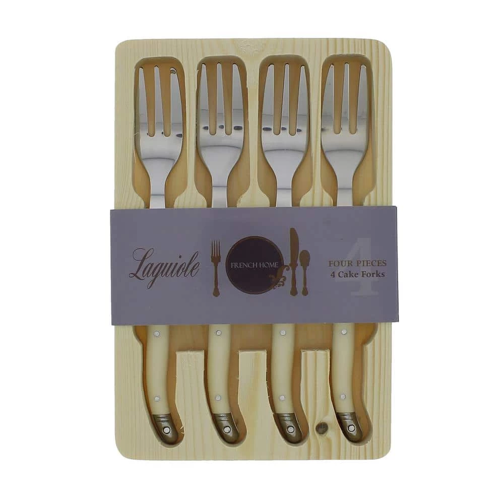Laguiole Faux Ivory Cake Forks (Set of 4) by French Home 4 Laguiole Faux Ivory Cake Forks (Set of 4) by French Home - Image 4