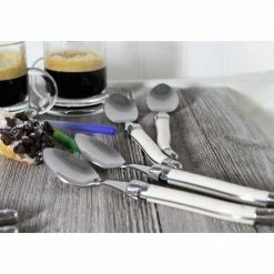 Laguiole Faux Ivory and Silver Color Coffee Spoons (Set of 4) by French Home 6 Laguiole Faux Ivory and Silver Color Coffee Spoons (Set of 4) by French Home -Flatware Sales Store cream faux ivory french home serving sets lg093 1f 1000