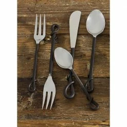 Forged Loop 5-Piece Place Setting Flatware Set (Service for 1) by Park Designs -Flatware Sales Store forged steel park designs flatware sets 030 200 4f 1000