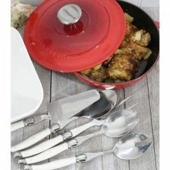 Laguiole 5-Piece Hostess Flatware Set - Faux Ivory by French Home -Flatware Sales Store french home serving sets lg075 31 1000