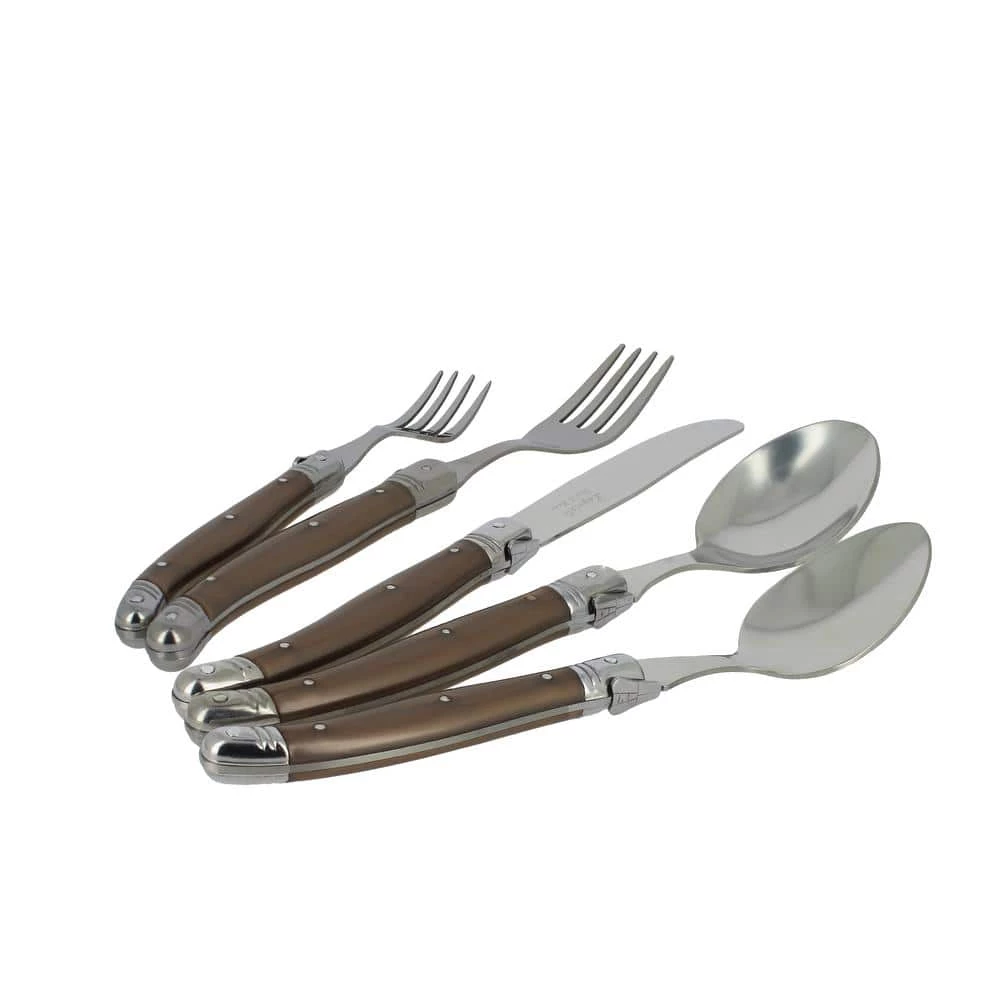 Laguiole 20-Piece Faux Bronze Stainless Steel Flatware Set (Service for 4) by French Home 4 Laguiole 20-Piece Faux Bronze Stainless Steel Flatware Set (Service for 4) by French Home - Image 4