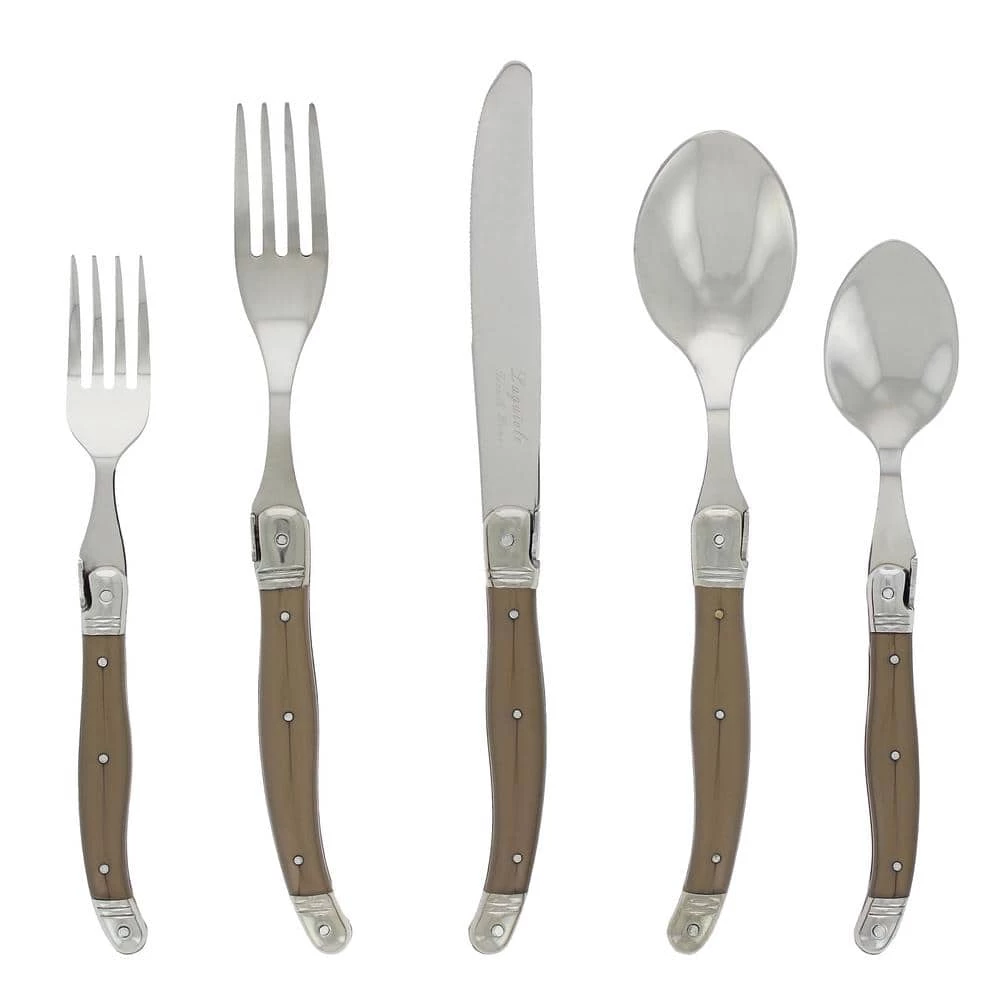 Laguiole 20-Piece Faux Bronze Stainless Steel Flatware Set (Service for 4) by French Home 1 Laguiole 20-Piece Faux Bronze Stainless Steel Flatware Set (Service for 4) by French Home