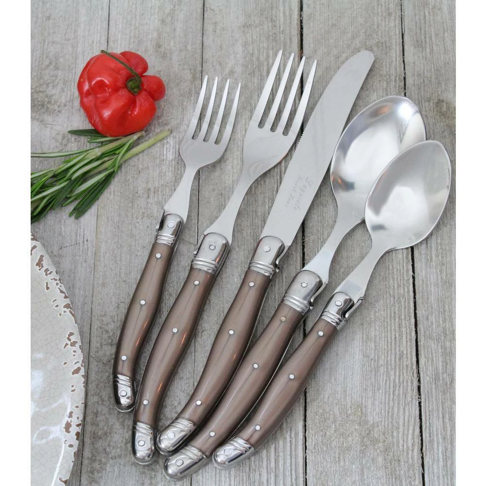 Laguiole 20-Piece Faux Bronze Stainless Steel Flatware Set (Service for 4) by French Home 2 Laguiole 20-Piece Faux Bronze Stainless Steel Flatware Set (Service for 4) by French Home - Image 2