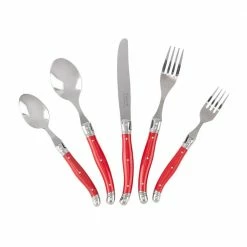 Laguiole Scarlet Red 20-Piece Stainless Steel Flatware Set (Service for 4) by French Home