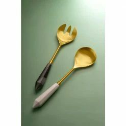 Araliya Marble and Gold Salad Servers (Set of 2) by GAURI KOHLI -Flatware Sales Store gauri kohli salad servers gk51077 1f 1000