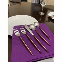 Stainless Steel Dinner Knives Set of 6-Pieces by Vibhsa -Flatware Sales Store glossy flatware sets knivesbrown6 4f 1000
