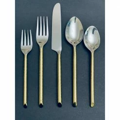 Golden Hammered 20-Piece Stainless Steel Set (18/0) by Vibhsa 11 Golden Hammered 20-Piece Stainless Steel Set (18/0) by Vibhsa -Flatware Sales Store gold flatware sets flatwaregolden20 44 1000