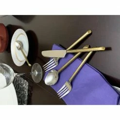 Golden Hammered 20-Piece Stainless Steel Set (18/0) by Vibhsa 13 Golden Hammered 20-Piece Stainless Steel Set (18/0) by Vibhsa -Flatware Sales Store gold flatware sets flatwaregolden20 76 1000